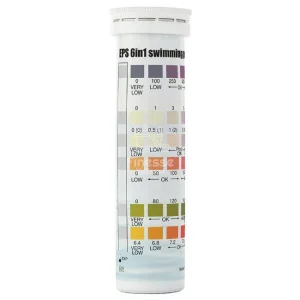 EPS 6-in-1 zwembad teststrips voor het meten van pH chloor alkaliniteit cyaanzuur en hardheid